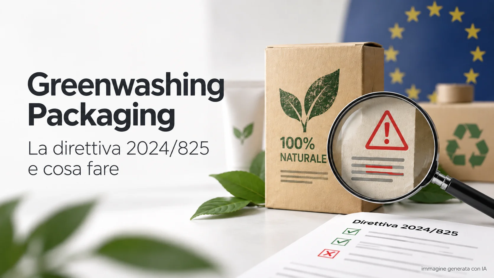 Greenwashing packaging e direttiva UE 2024/825 sui claim ambientali